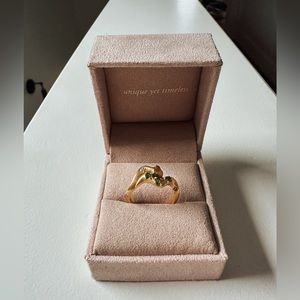 Audry Rose 18k Emerald & Diamond Jeweled Serpent Ring - size 7